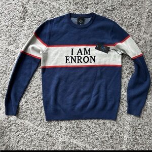Blue and White Men's Enron Sweater